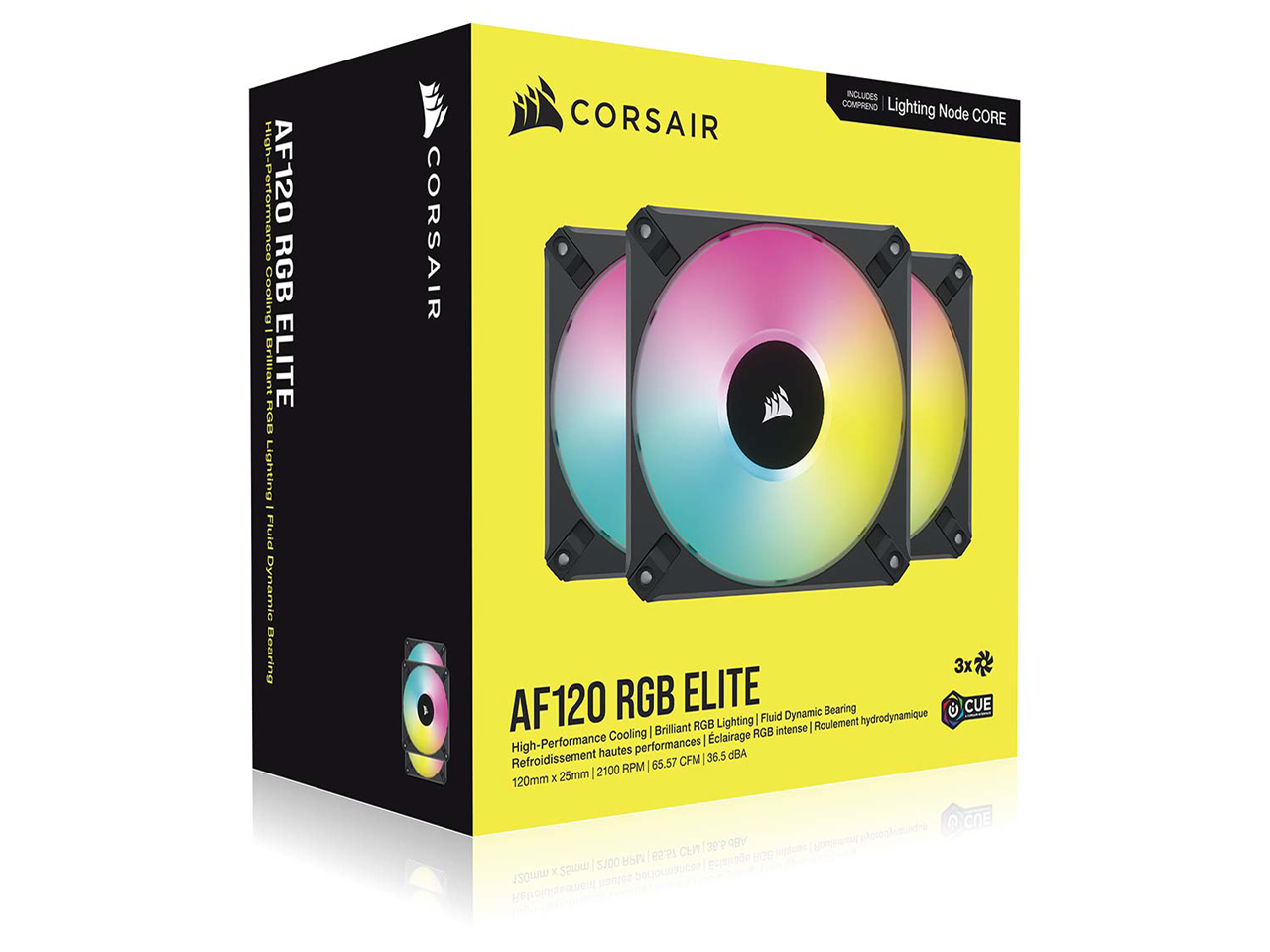 iCUE AF120 RGB ELITE Triple Pack with iCUE Lighting Node CORE CO-9050154-WW [�u���b�N]