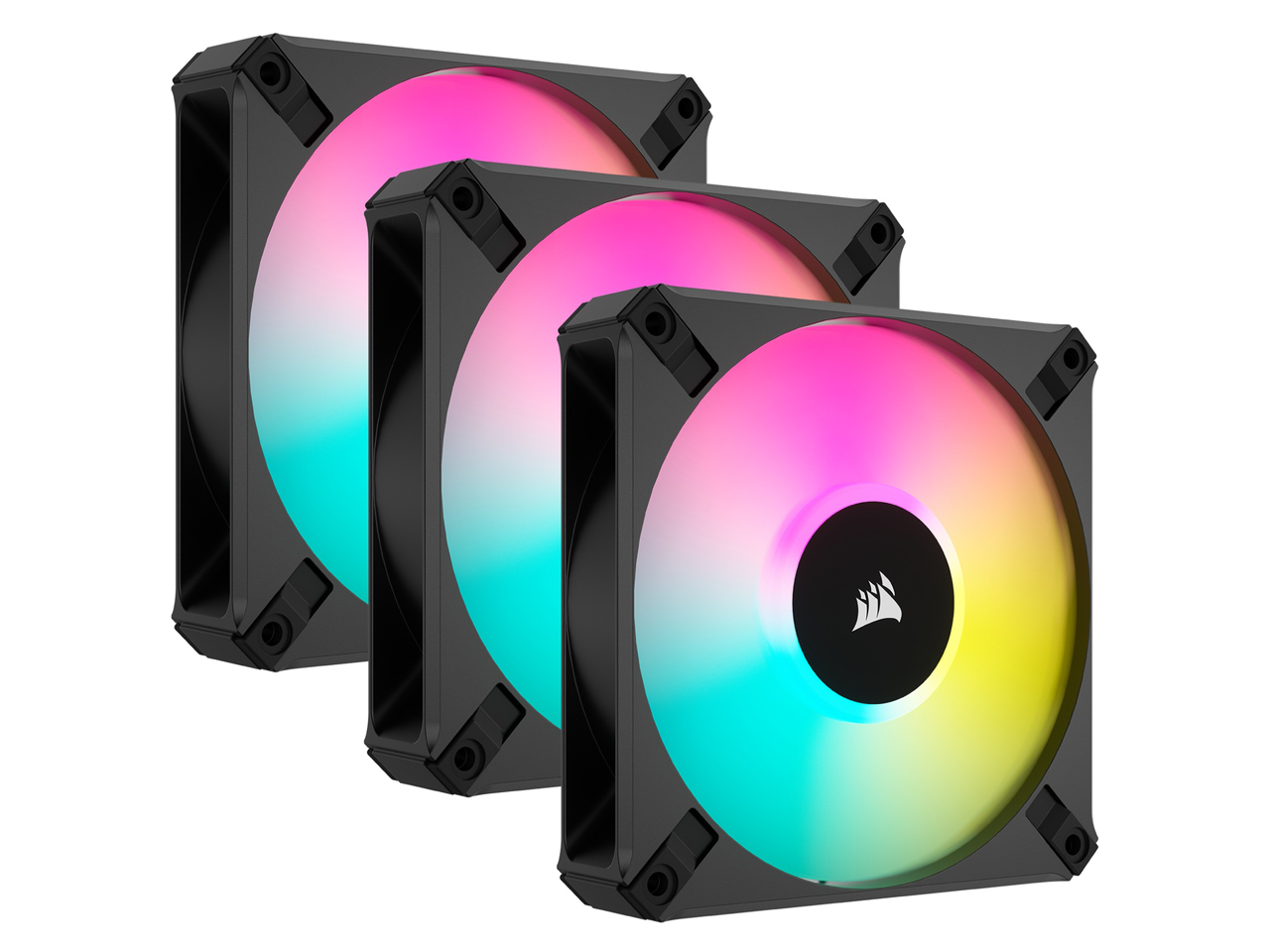 iCUE AF120 RGB ELITE Triple Pack with iCUE Lighting Node CORE CO-9050154-WW [�u���b�N] �̐��i�摜