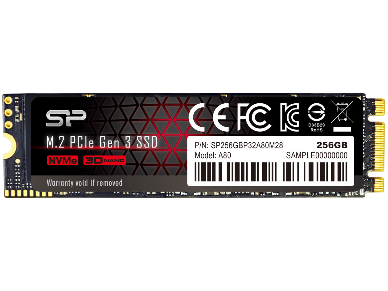 PCIe Gen 3x2 P32A80 SP256GBP32A80M28 �̐��i�摜