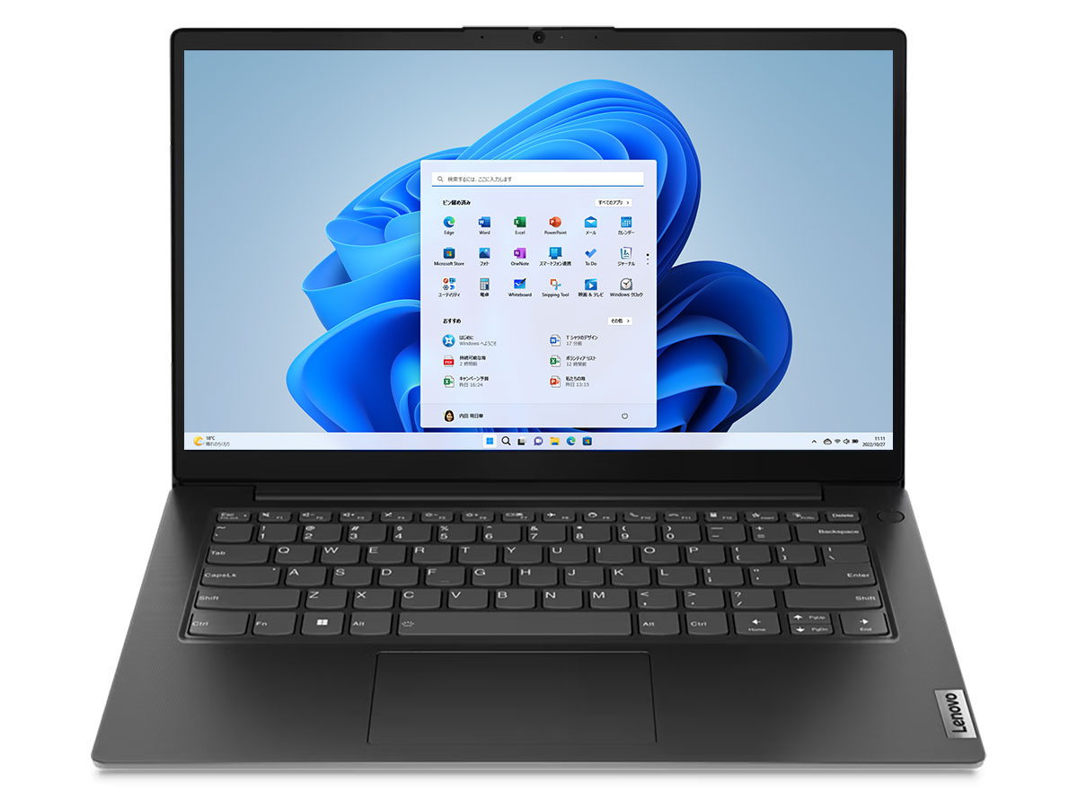 Lenovo V14 Gen 4 AMD Ryzen 5 7520U�E8GB�������[�E256GB SSD�E14�^�t��HD�t������ �I�t�B�X�t�� 82YT00LPJP [�u���b�N] �̐��i�摜
