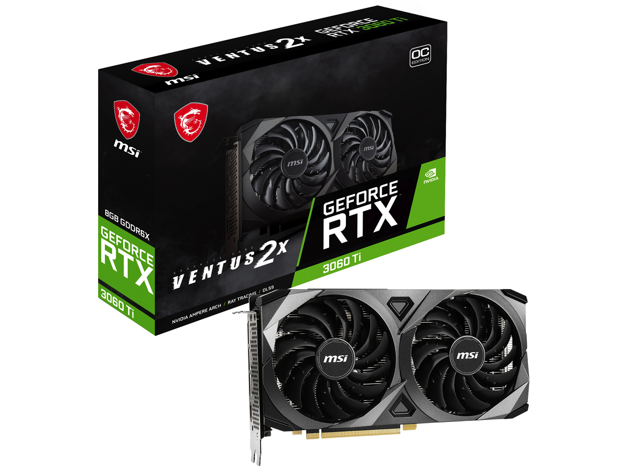 GeForce RTX 3060 Ti VENTUS 2X 8GD6X OC [PCIExp 8GB] �̐��i�摜