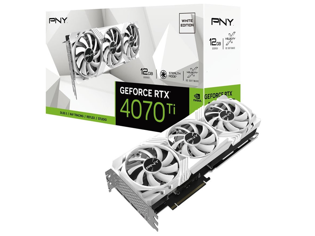 グラフィックボード・グラボ・ビデオカード PNY GeForce RTX 4070 Ti 12GB PNY GeForce RTX 4070 Ti 12GB VERTO LED トリプルファン White