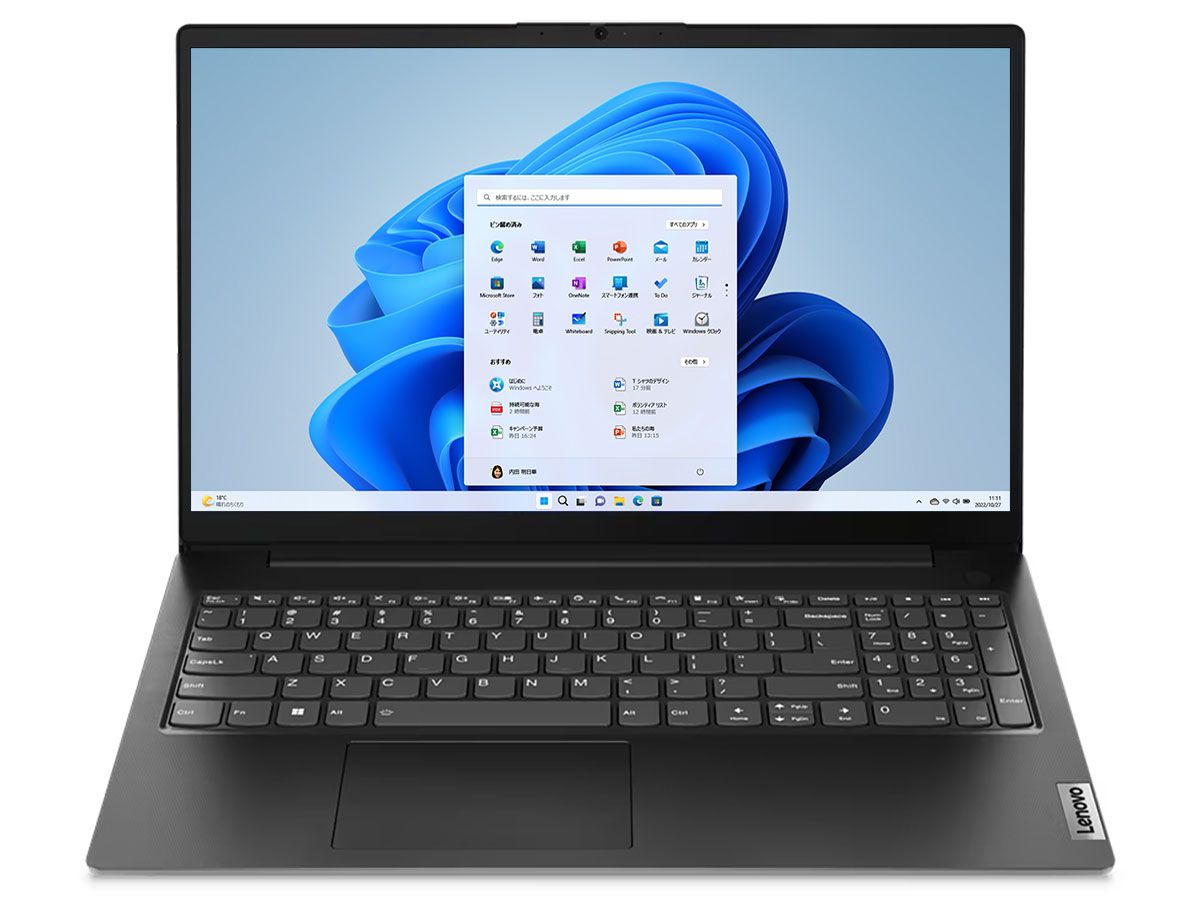 Lenovo V15 Gen 4 AMD Athlon Silver 7120U�E8GB�������[�E256GB SSD�E15.6�^�t��HD�t������ 82YU00XKJP [�u���b�N]