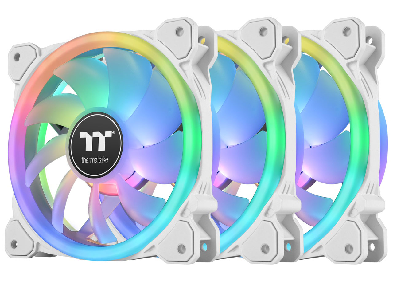 SWAFAN 12 RGB Radiator Fan TT Premium Edition White 3Pack CL-F145-PL12SW-A [�z���C�g] �̐��i�摜