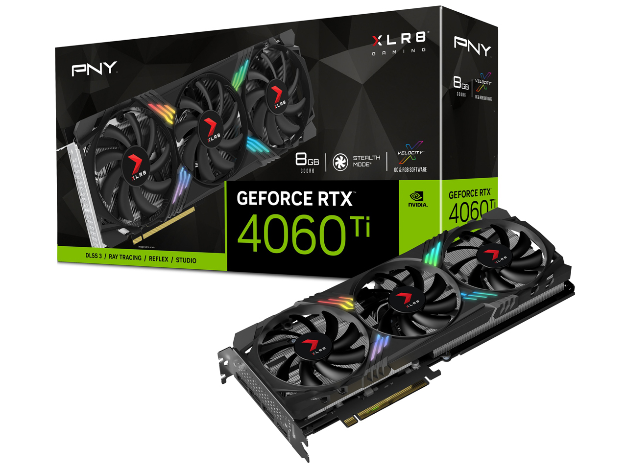 GeForce RTX 4060 Ti 8GB XLR8 �Q�[�~���O VERTO EPIC-X RGB �g���v���t�@�� VCG4060T8TFXXPB1 [PCIExp 8GB] �̐��i�摜