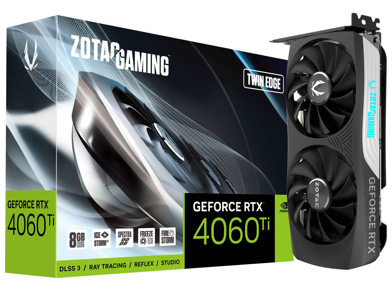 ZOTAC GAMING GeForce RTX 4060 Ti 8GB Twin Edge ZT-D40610E-10M [PCIExp 8GB] �̐��i�摜