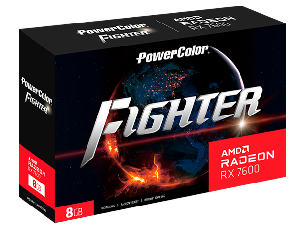 PowerColor Fighter AMD Radeon RX 7600 8GB GDDR6 RX7600 8G-F [PCIExp 8GB]