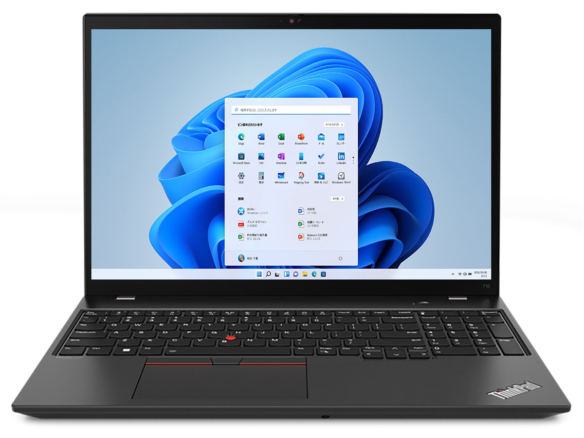 ThinkPad T16 Gen 1 AMD Ryzen 5 PRO 6650U�E16GB�������[�E256GB SSD�E16�^WUXGA�t������ 21CHCTO1WW [�u���b�N] �̐��i�摜