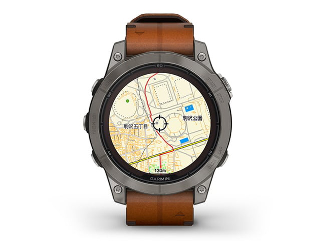 fenix 7 Pro Sapphire Dual Power 010-02777-82 [Ti Carbon Gray/Chestnut Leather Band]
