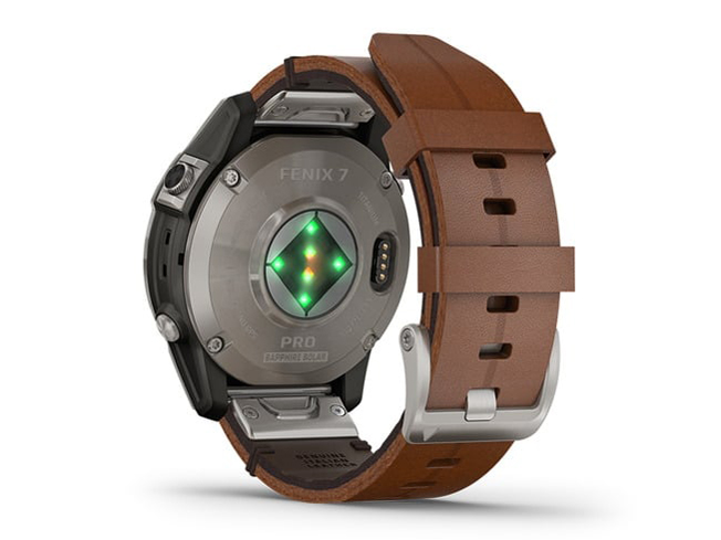 fenix 7 Pro Sapphire Dual Power 010-02777-82 [Ti Carbon Gray/Chestnut Leather Band]