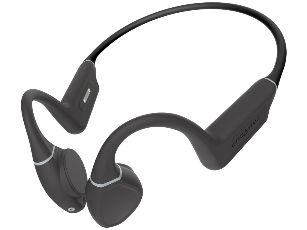 Creative Outlier Free*ブラック 振動部調整可能 周囲の雑音に強い 骨伝導 ローレイテンシー モード マイク付き Bluetooth ワイヤレス イヤホン HS-OTFPL-BK ：クリエイティブメディア、水泳中でも使える骨伝導タイプの