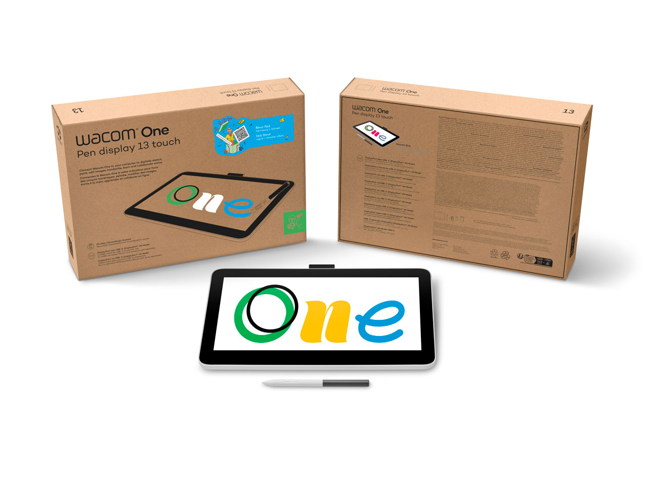 Wacom One �t���y���^�u���b�g 13 touch USB-C Cable DTH134W0D [�z���C�g]