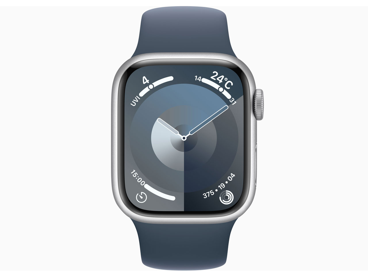 Apple Watch Series 9 GPS���f�� 41mm MR903J/A [�V���o�[/�X�g�[���u���[�X�|�[�c�o���h S/M]