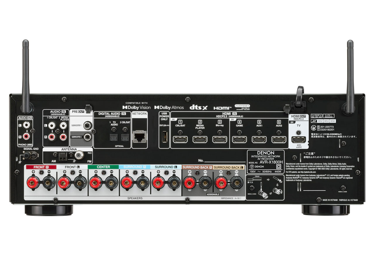 �w�{�� �w�ʁx AVR-X1800H-K [�u���b�N] �̐��i�摜