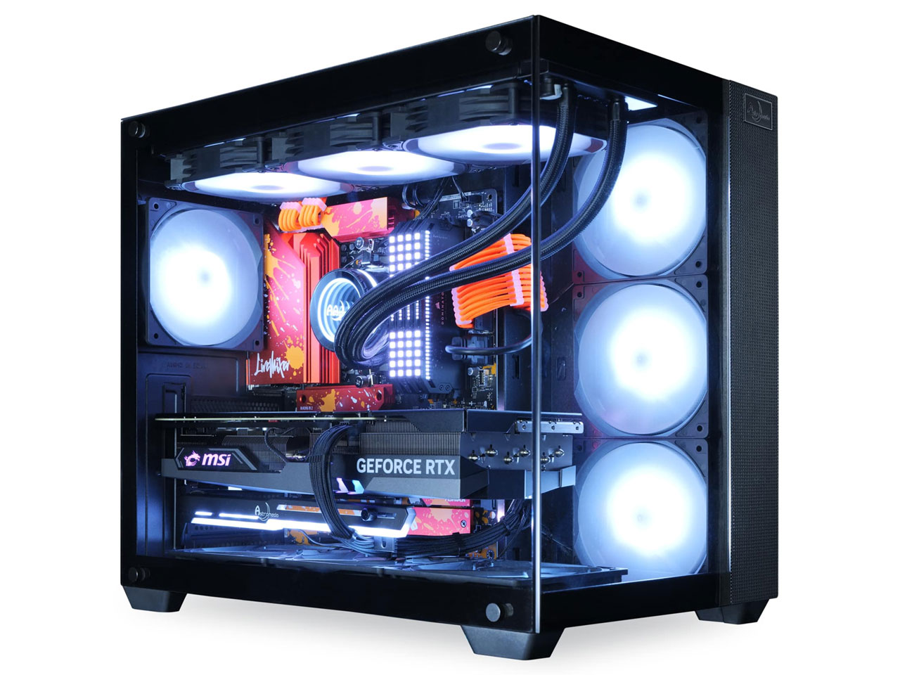 ASTROMEDA STREAMER Ryzen 7 7800X3D/RTX 4070/32GB������ [�u���b�N�E�I�����W] �̐��i�摜