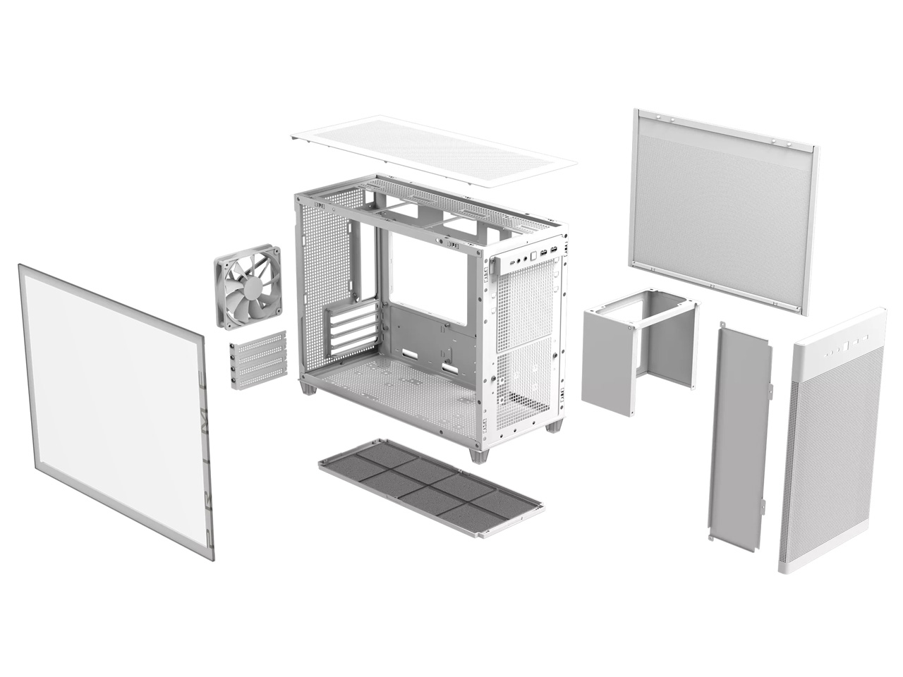 Prime AP201 Tempered Glass MicroATX Case [WHITE]