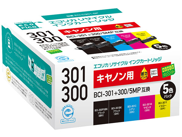 ECI-C301-5P [�L���m���p BCI-301+300/5MP 4�F�p�b�N] �̐��i�摜