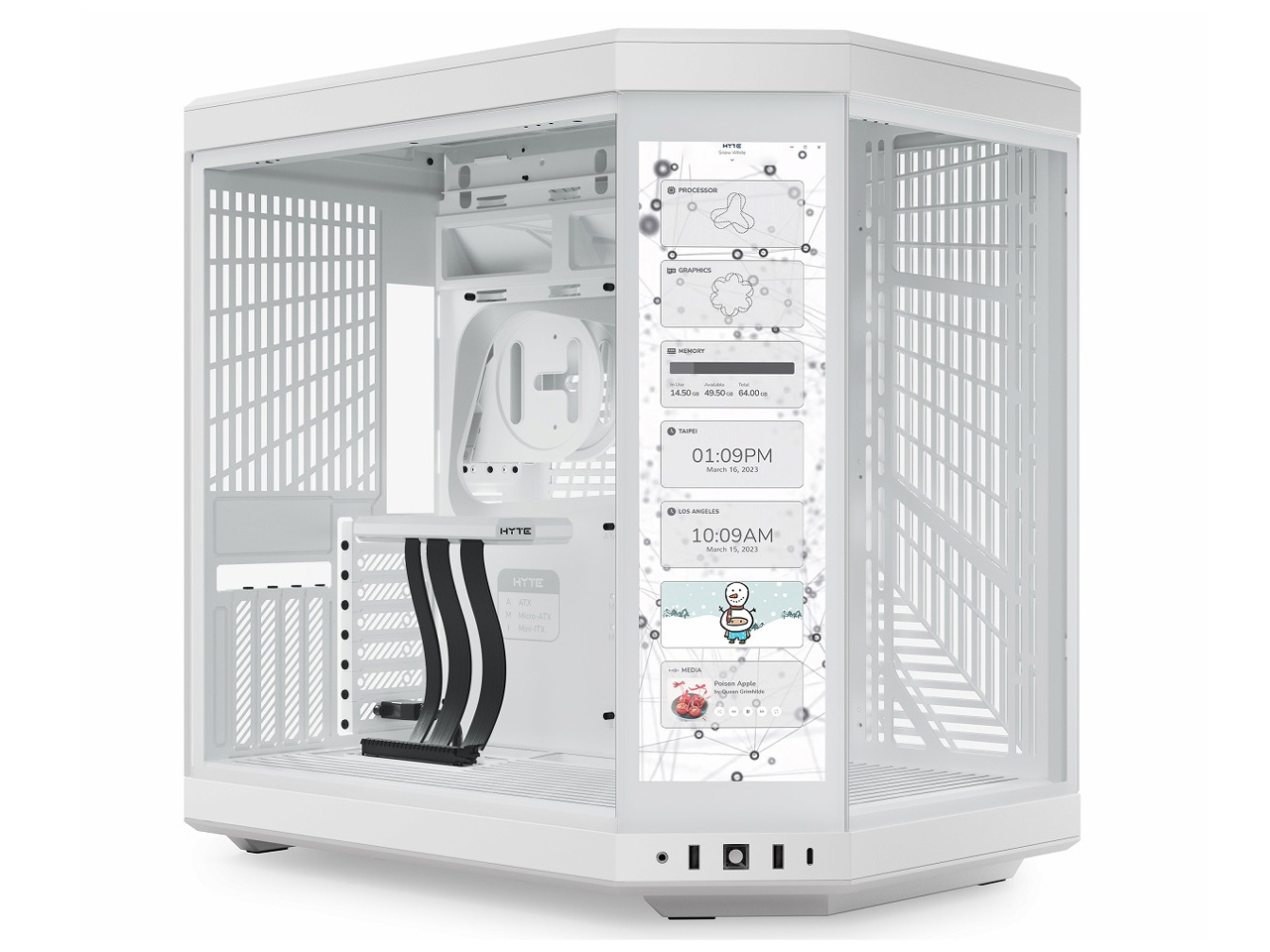 Y70 Touch  White 新品未開封 Y70 touch infinite - Our New PC Case with LCD Screen - Snow