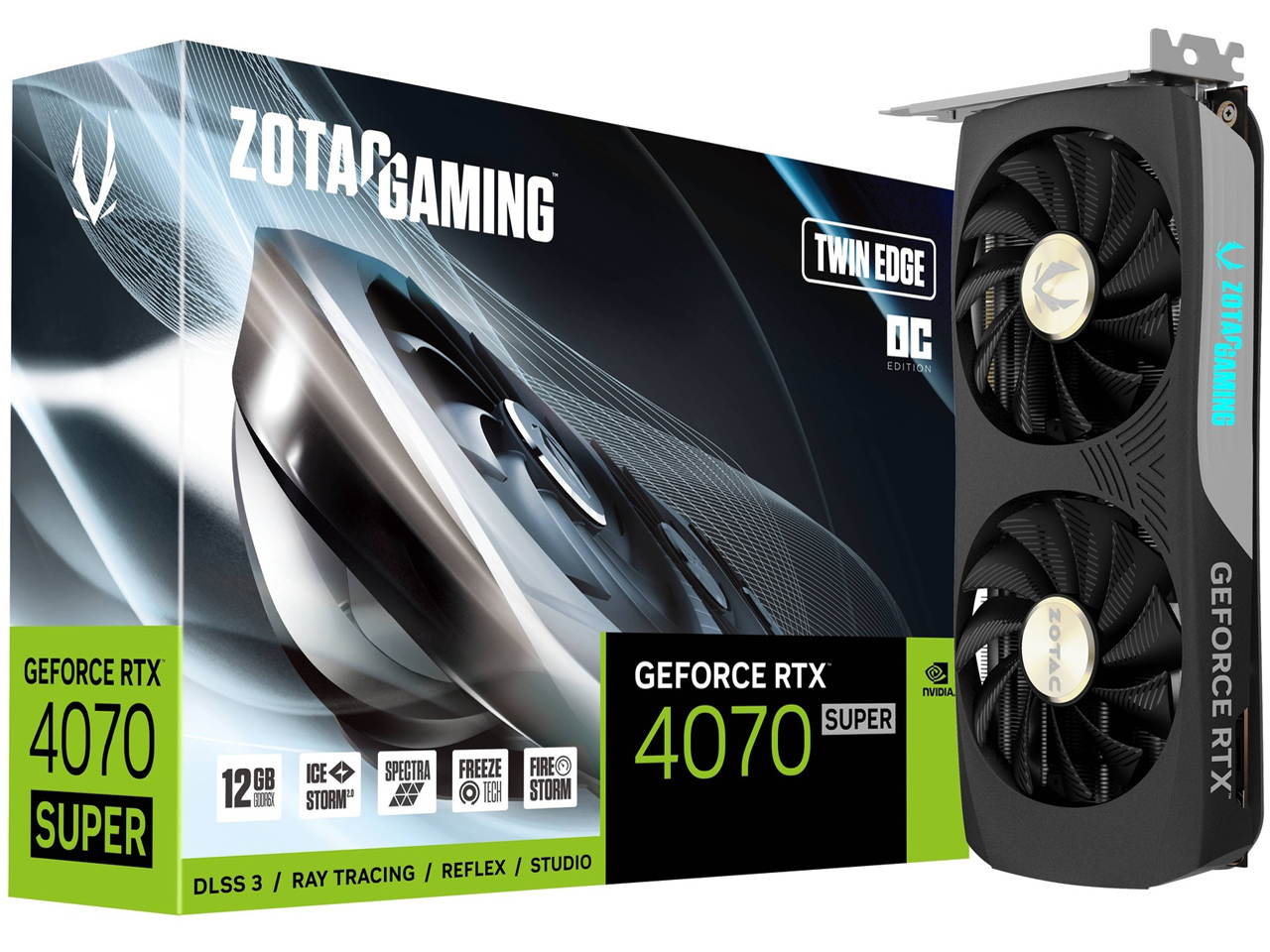 ZOTAC GAMING GeForce RTX 4070 SUPER Twin Edge OC 12GB GDDR6X ZT-D40720H-10M [PCIExp 12GB] �̐��i�摜