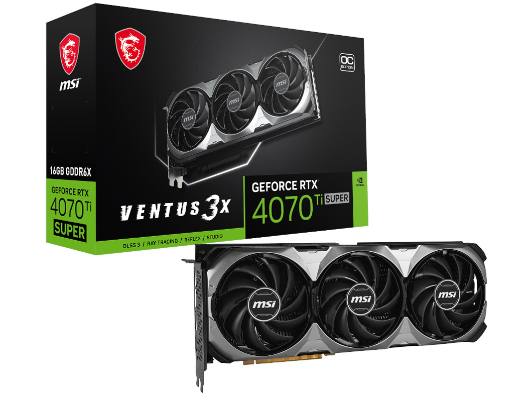 GeForce RTX 4070 Ti SUPER 16G VENTUS 3X OC [PCIExp 16GB] �̐��i�摜