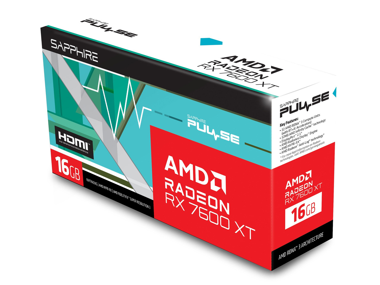 SAPPHIRE PULSE Radeon RX 7600 XT GAMING OC 16GB GDDR6 [PCIExp 16GB]