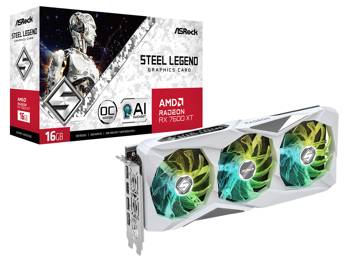 Radeon RX 7600 XT Steel Legend 16GB OC [PCIExp 16GB] �̐��i�摜