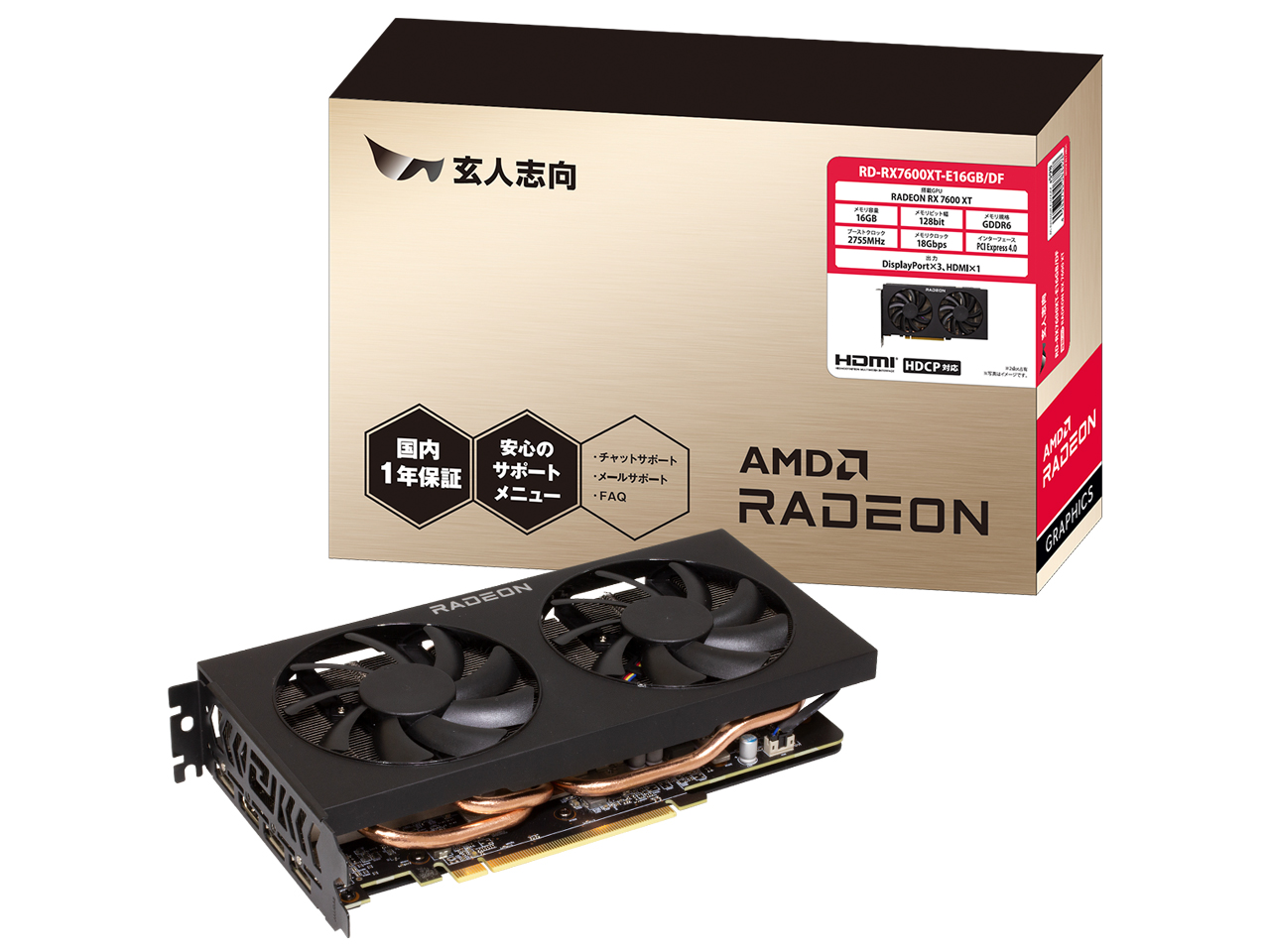 RD-RX7600XT-E16GB/DF [PCIExp 16GB] �̐��i�摜
