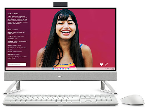 Inspiron 24 �I�[���C������ Core 5 120U�E16GB�������[�E1TB SSD���ځE�g���C�A���O���X�^���h���f�� [�p�[���z���C�g] �̐��i�摜