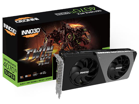 GeForce RTX 4070 Ti SUPER TWIN X2 N407TS2-166X-186156N [PCIExp 16GB] �̐��i�摜