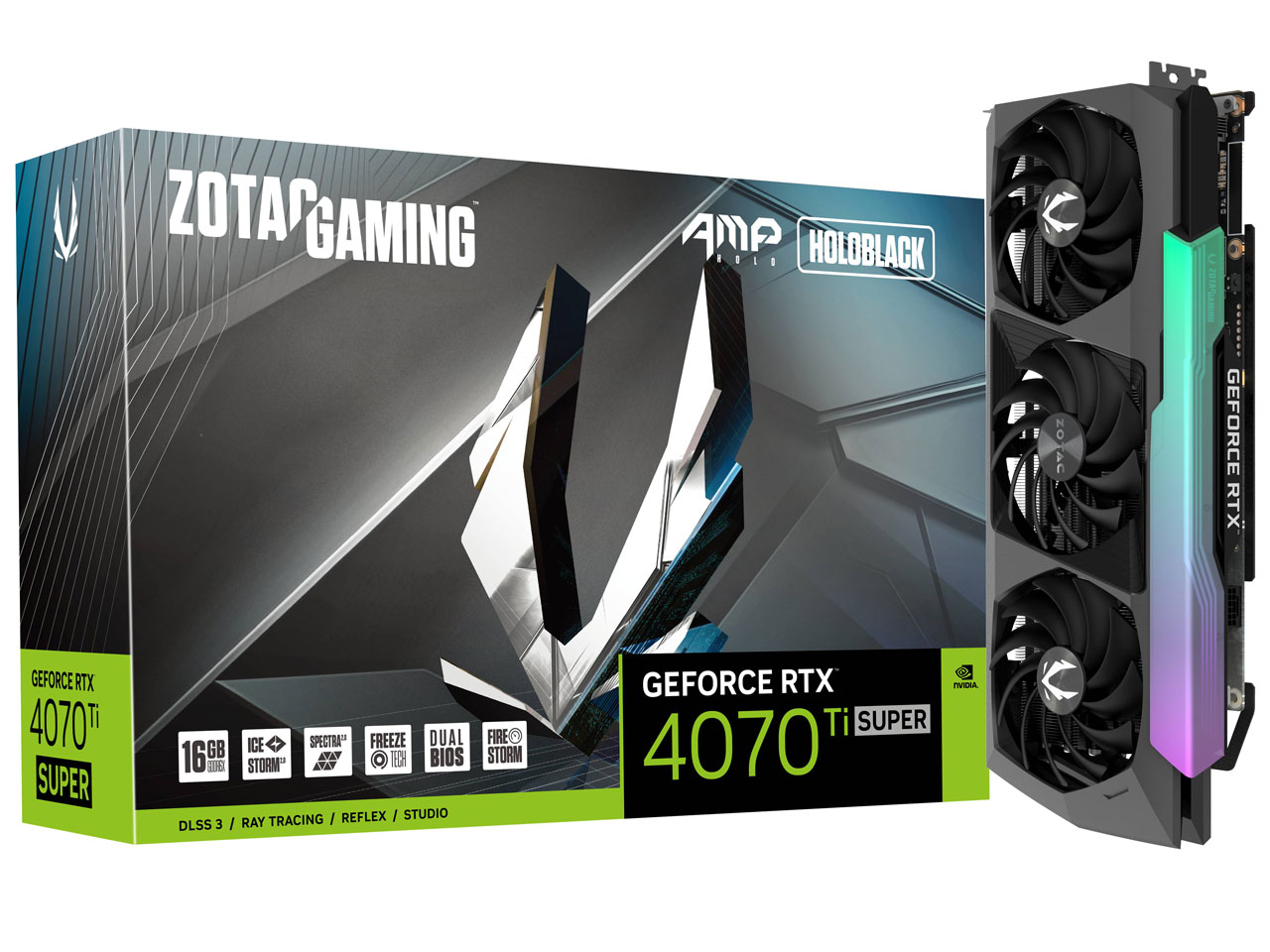ZOTAC GAMING GeForce RTX 4070 Ti SUPER AMP HOLO 16GB GDDR6X ZT-D40730F-10P [PCIExp 16GB] �̐��i�摜