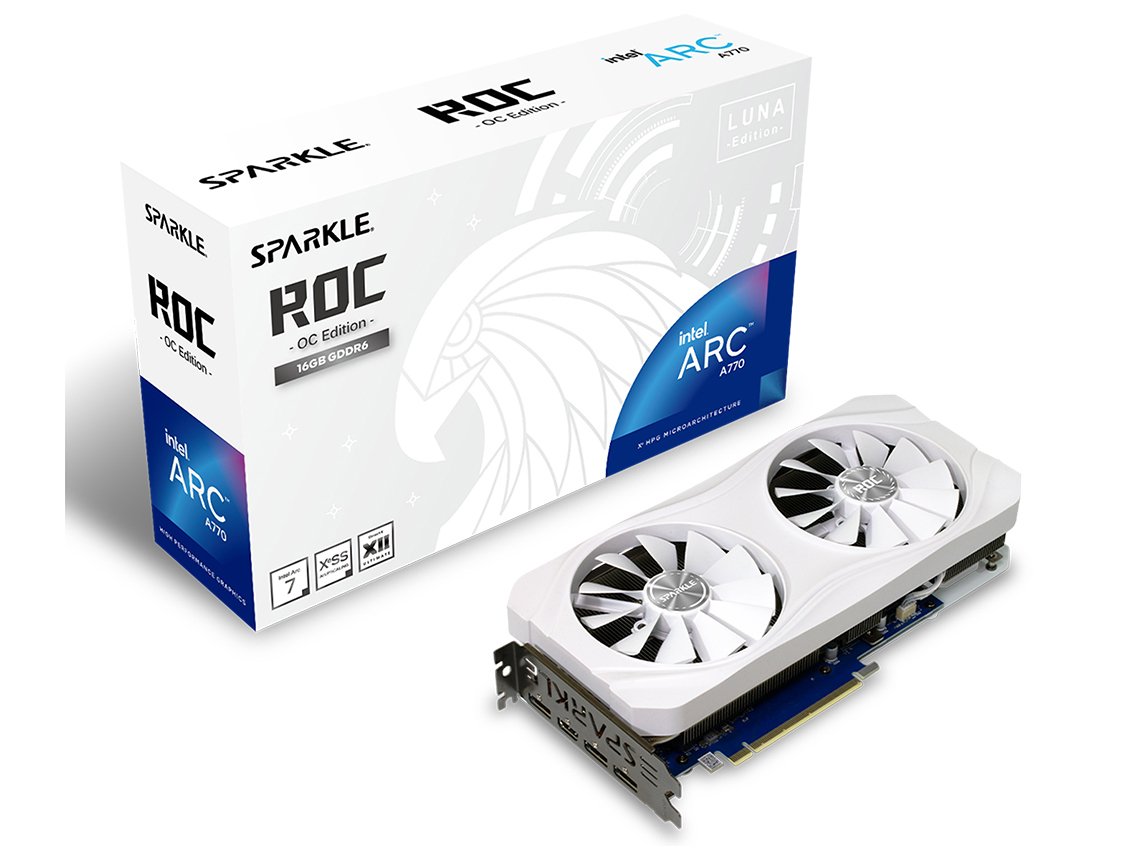 SPARKLE Intel Arc A770 ROC Luna OC Edition SA770RW-16GOC [PCIExp 16GB] �̐��i�摜