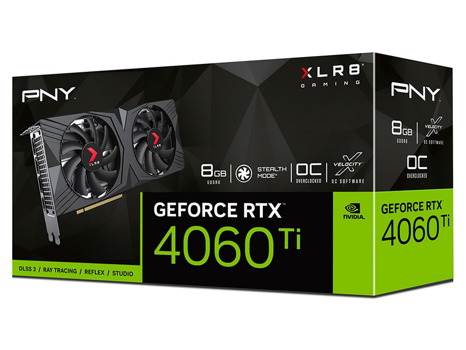 GeForce RTX 4060 Ti 8GB XLR8 �Q�[�~���O VERTO �I�[�o�[�N���b�N �_�u���t�@�� VCG4060T8DFXPB1-O [PCIExp 8GB]