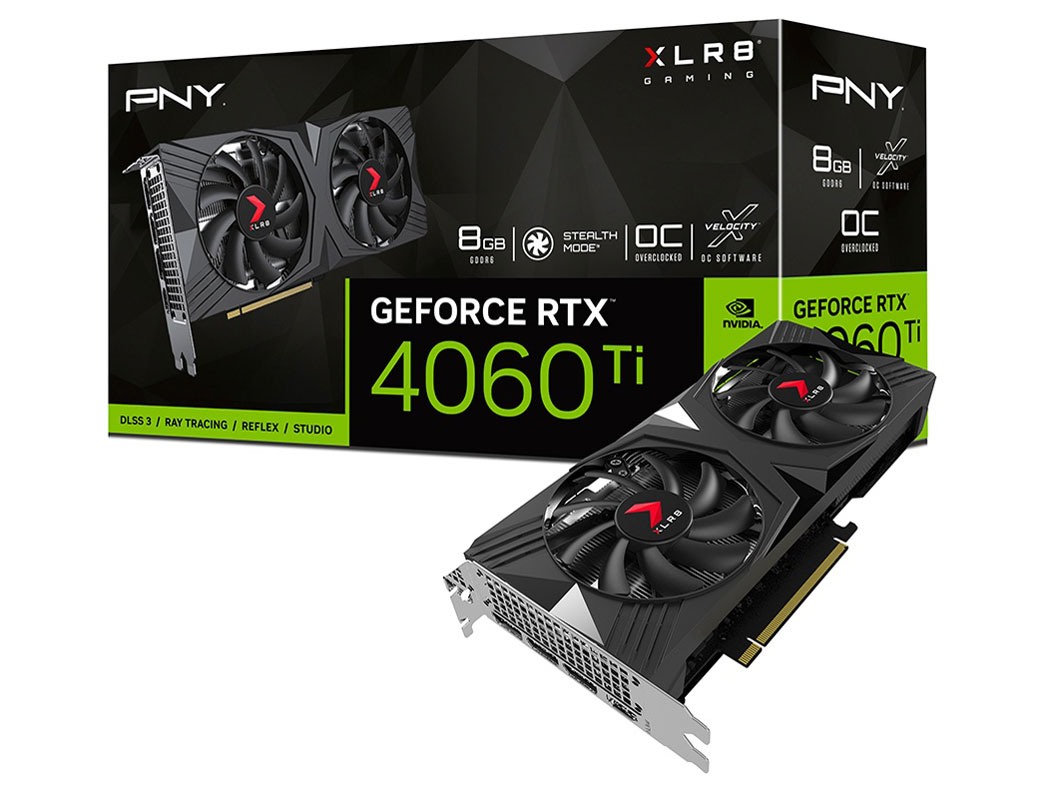 GeForce RTX 4060 Ti 8GB XLR8 �Q�[�~���O VERTO �I�[�o�[�N���b�N �_�u���t�@�� VCG4060T8DFXPB1-O [PCIExp 8GB] �̐��i�摜