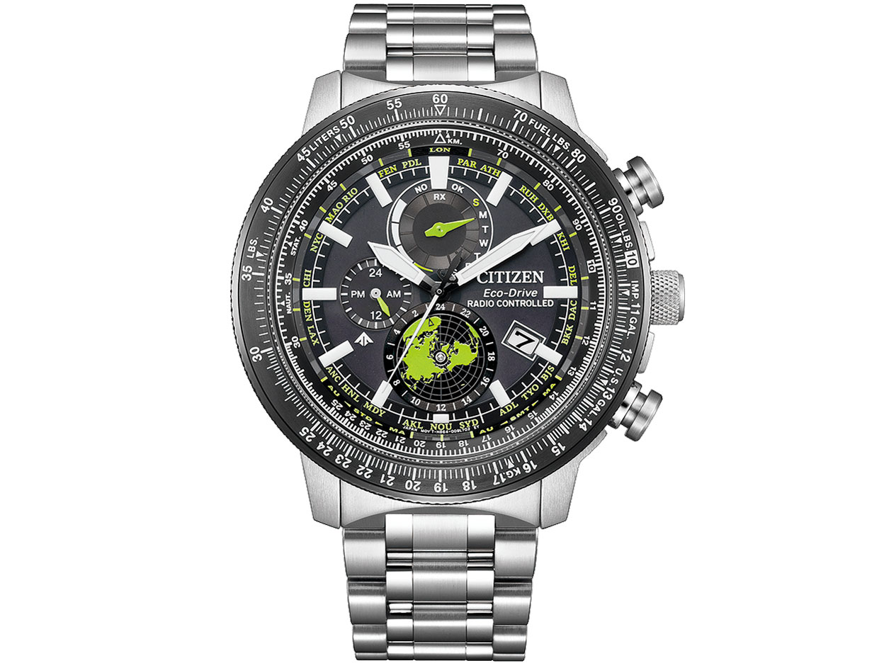 プロマスター SKY-エコ・ドライブ電波時計 ダイレクトフライト ジオ・トレッカー BY3006-53E