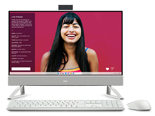 Inspiron 24 �I�[���C������ Core 3 100U�E8GB�������[�E512GB SSD�EWindows 11 Pro���ځE�g���C�A���O���X�^���h���f�� [�p�[���z���C�g] �̐��i�摜