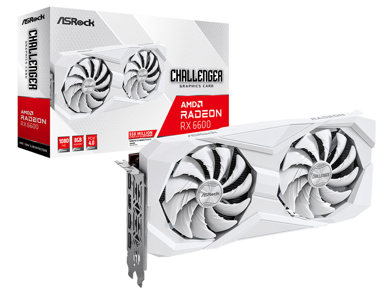 Radeon RX 6600 Challenger White 8GB [PCIExp 8GB] �̐��i�摜