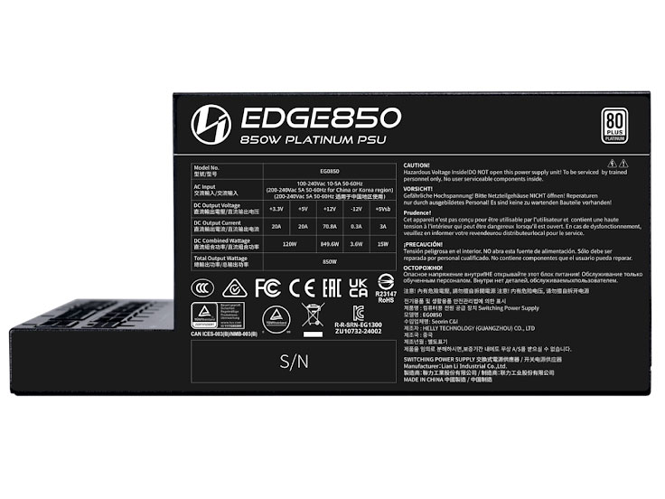 LL-EDGE PLATINUM 850W BK [�u���b�N]