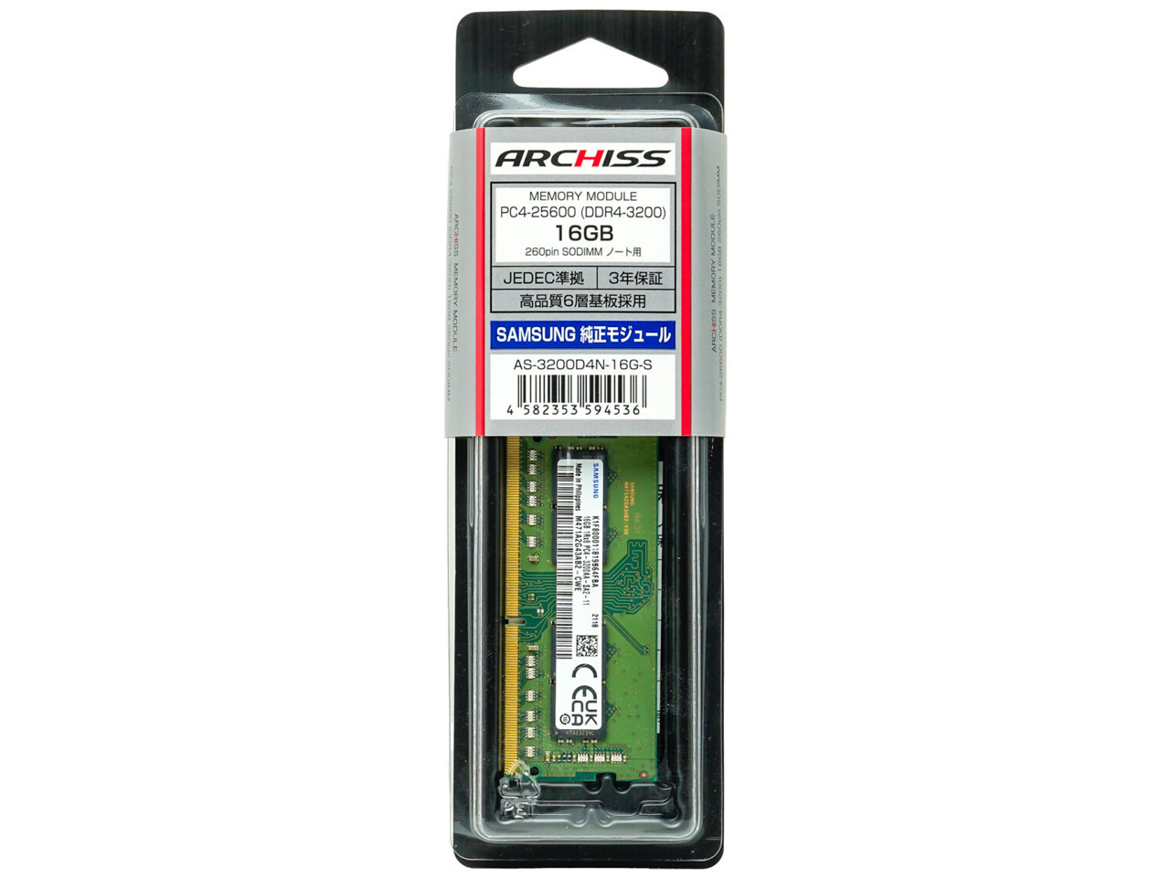 AS-3200D4N-16G-S [SODIMM DDR4 PC4-25600 16GB] �̐��i�摜