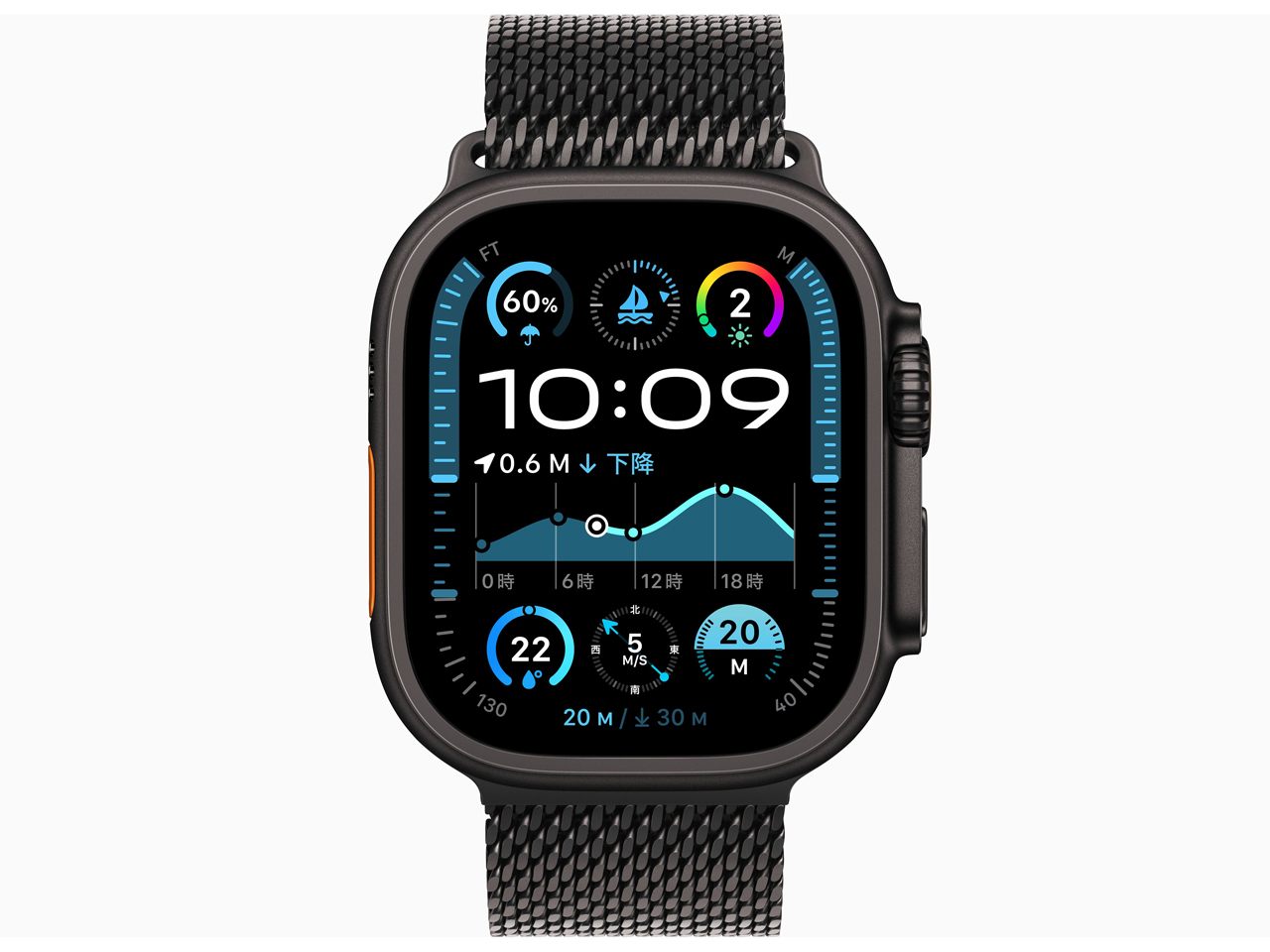 Apple Watch Ultra 2 GPS+Cellular���f�� 49mm MX5U3J/A [�u���b�N�E�u���b�N�`�^�j�E���~���l�[�[���[�v M]