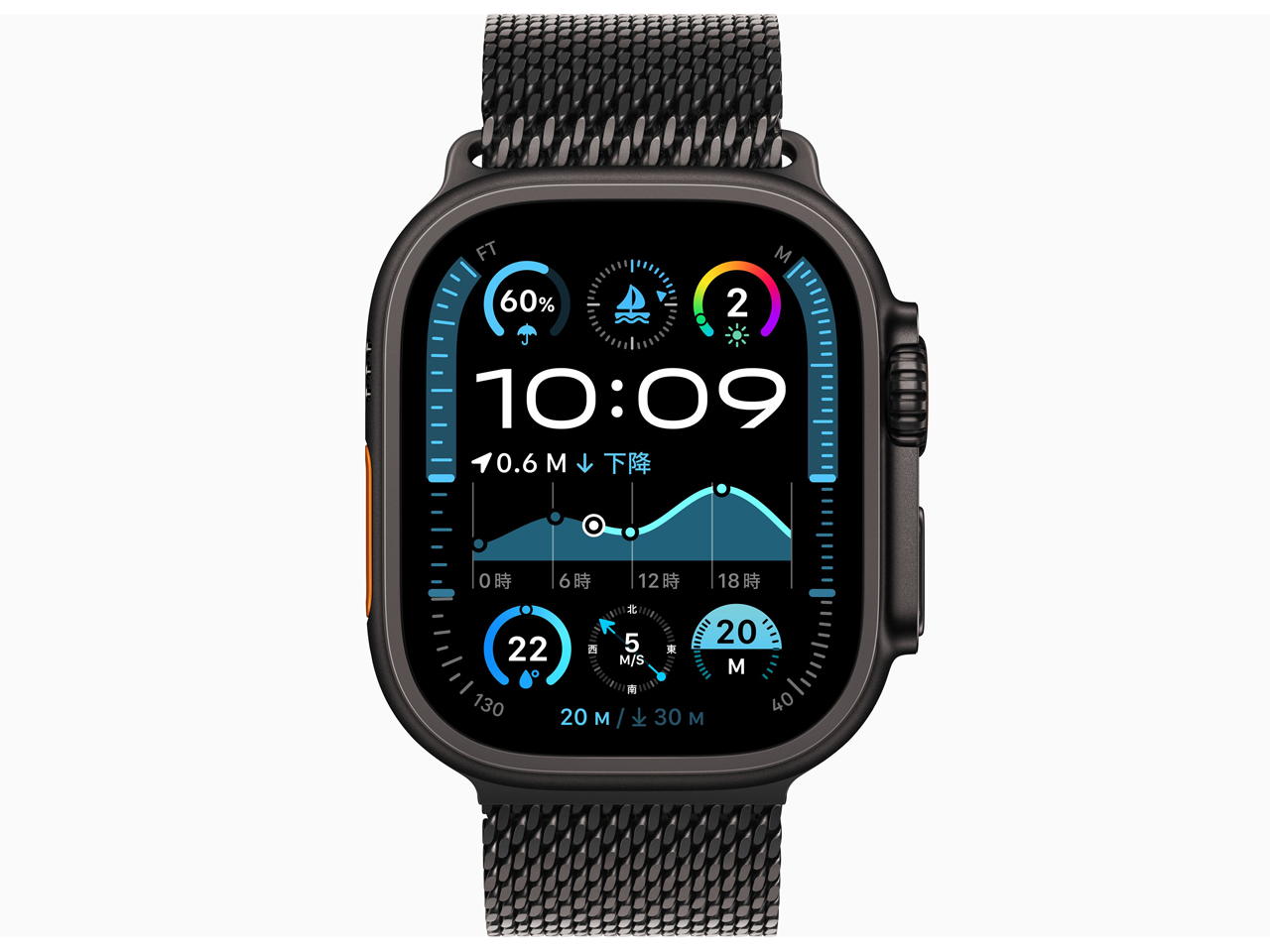 Apple Watch Ultra 2 GPS+Cellular���f�� 49mm MX5V3J/A [�u���b�N�E�u���b�N�`�^�j�E���~���l�[�[���[�v L]