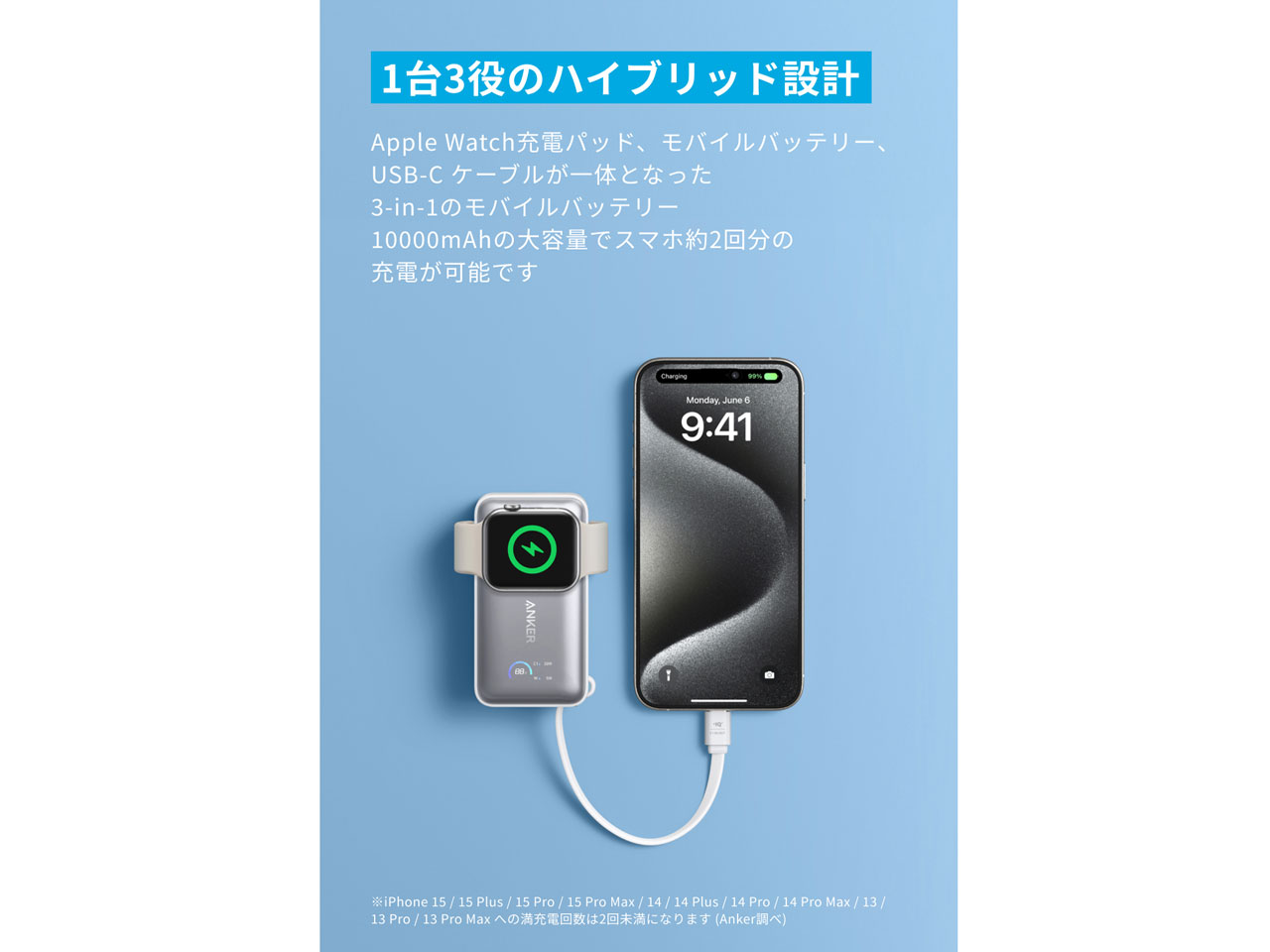 MagGo Power Bank (10000mAh 35W For Apple Watch) A1657N21 [�z���C�g]