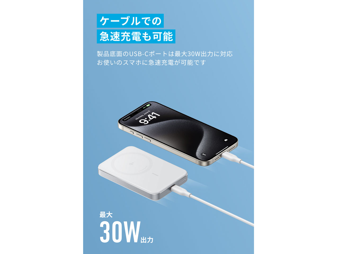 MagGo Power Bank (10000mAh Slim) A1664N21 [�z���C�g]