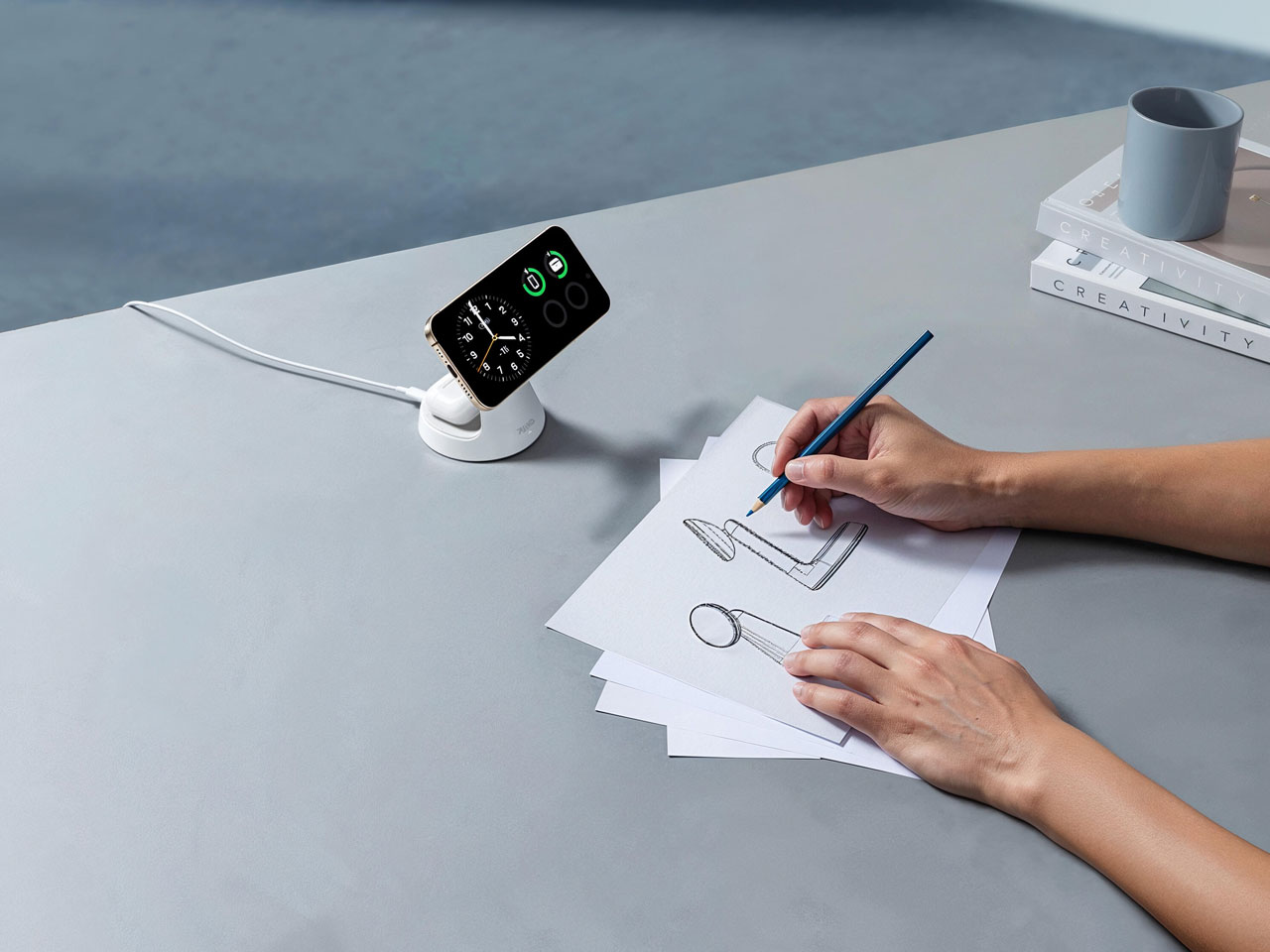 MagGo Wireless Charger (2-in-1 Dock Stand) A25M7521 [�z���C�g]