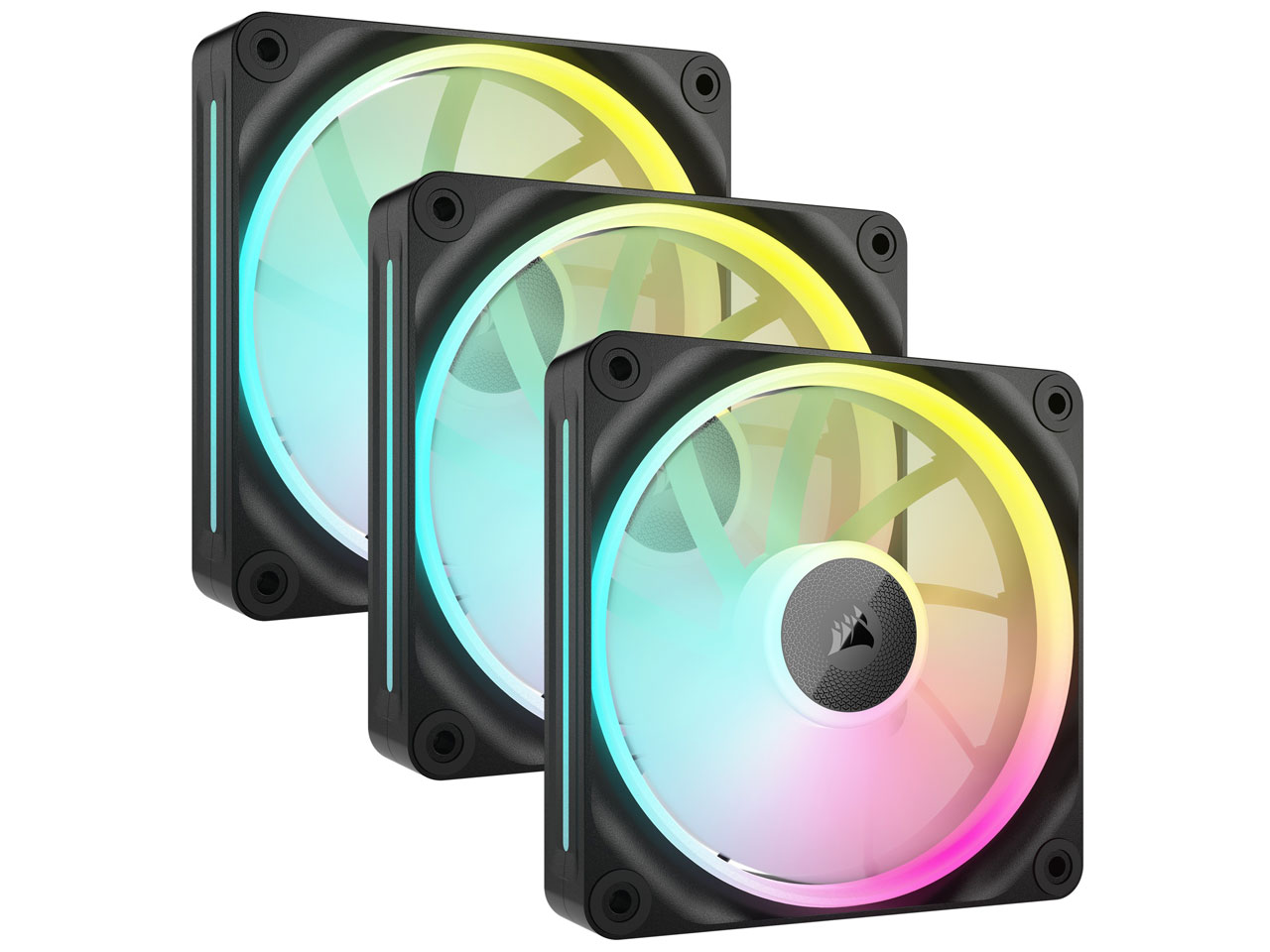 iCUE LINK LX120 RGB Triple Fans Starter Kit CO-9051026-WW [�u���b�N] �̐��i�摜