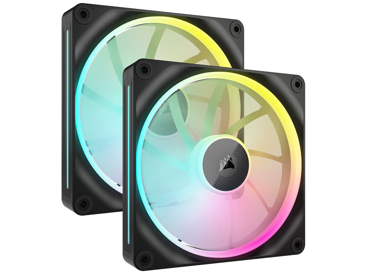iCUE LINK LX140 RGB Dual Fans Starter Kit CO-9051028-WW [�u���b�N] �̐��i�摜