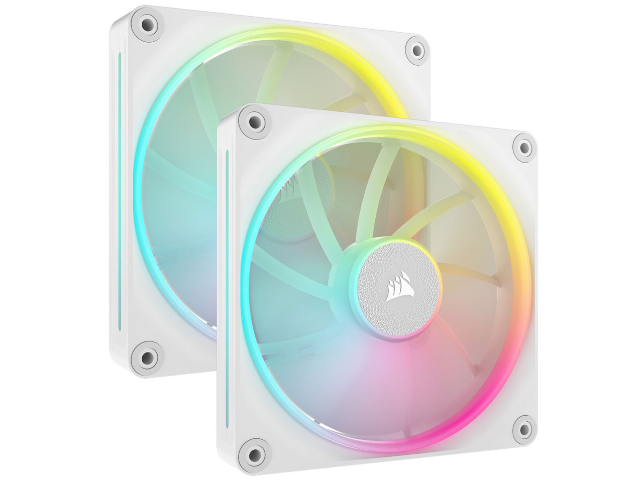 iCUE LINK LX140 RGB White Dual Fans Starter Kit CO-9051032-WW [�z���C�g] �̐��i�摜