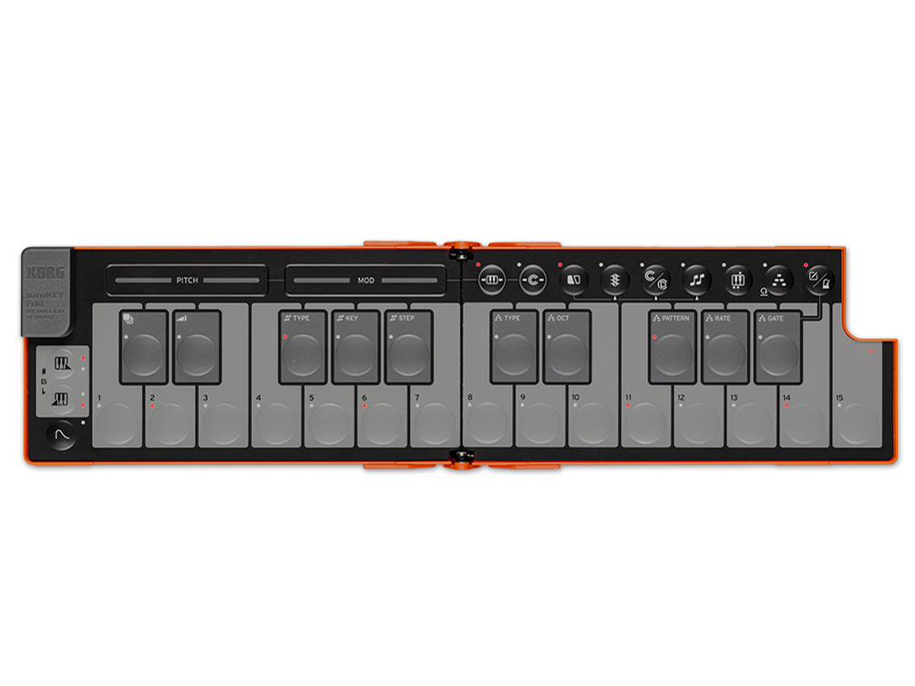 FOLDABLE MIDI KEYBOARD nanoKEY Fold LO [Lava Orange] �̐��i�摜