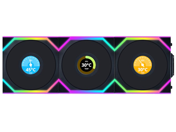 UNI FAN SL WIRELESS LCD120 BK 3Pack UF-SL120-LCD-WLS-3B [�u���b�N] �̐��i�摜