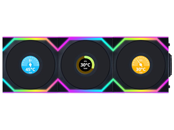 UNI FAN SL WIRELESS LCD120 REVERSE BLADE BK 3Pack UF-RS-SL120-LCD-WLS-3B [�u���b�N] �̐��i�摜