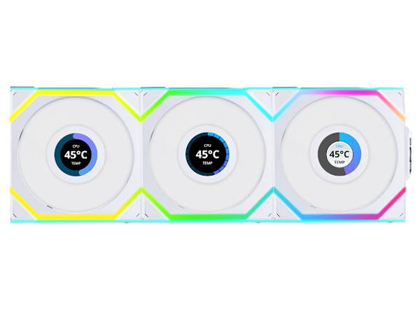 UNI FAN SL WIRELESS LCD120 REVERSE BLADE WT 3Pack UF-RS-SL120-LCD-WLS-3W [�z���C�g] �̐��i�摜